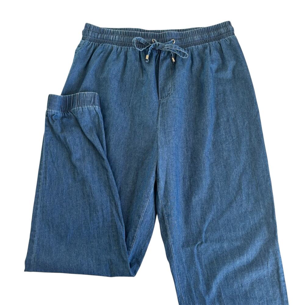 Iris Chambray Medium Wash Pull-On Jogger Drawstring Pants Women’s Medium